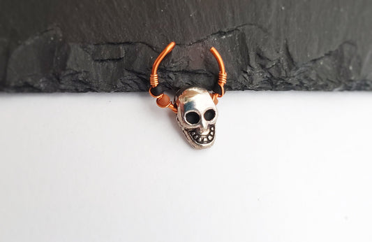 Skull Ear Cuff - Orange