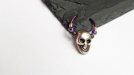 Skull Ear Cuff - Purple