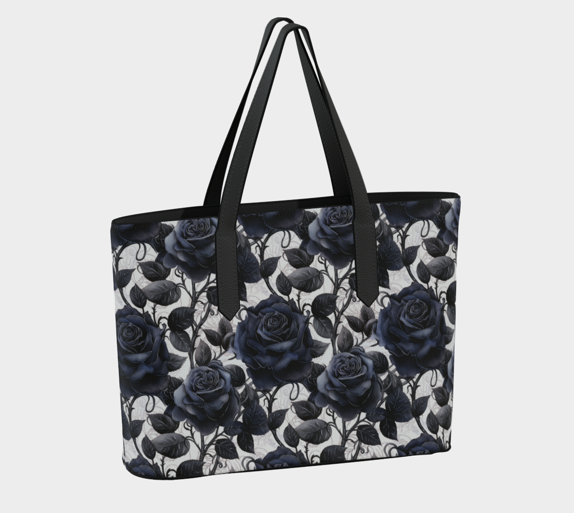 Black Roses Vegan Leather Bag