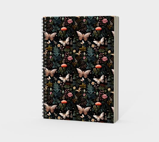 Moth Garden Spiral Notebook