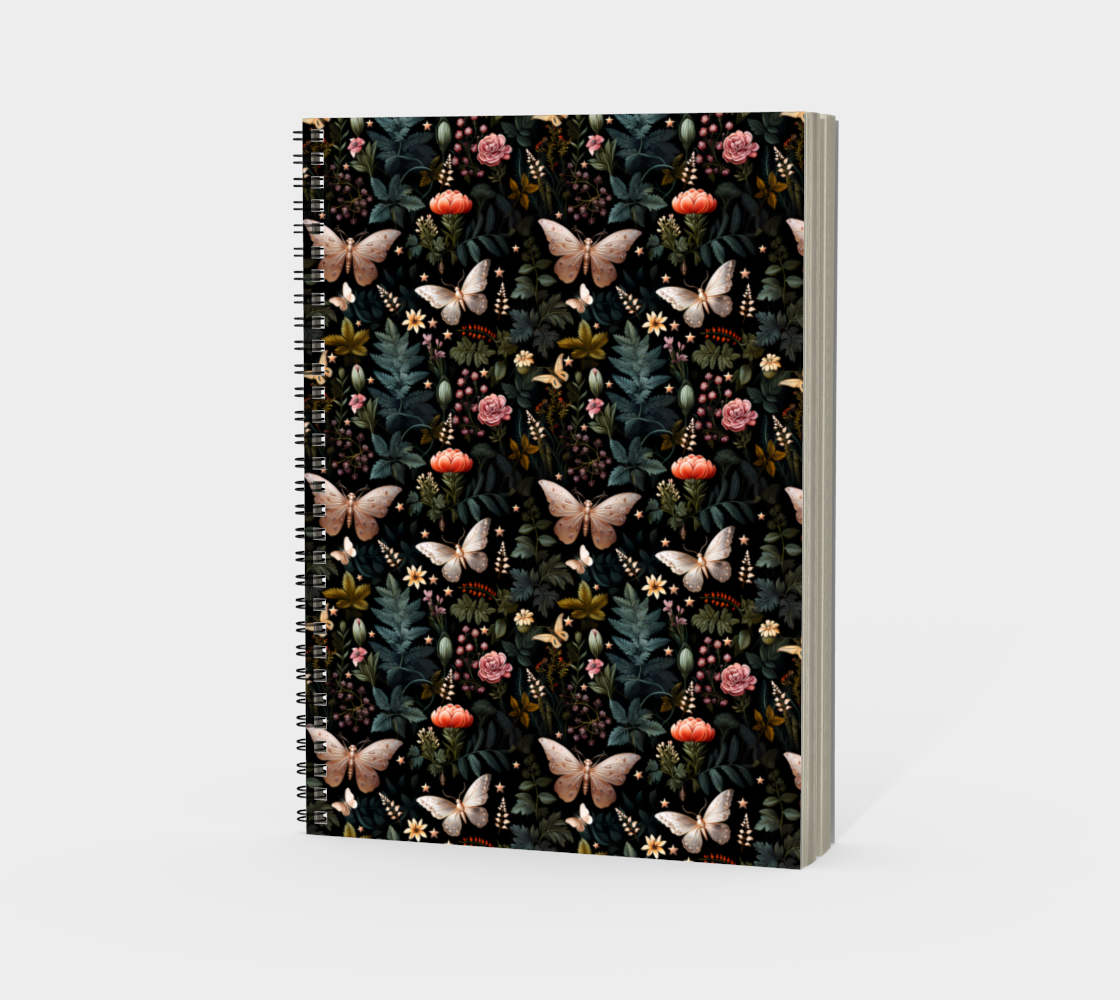 Moth Garden Spiral Notebook