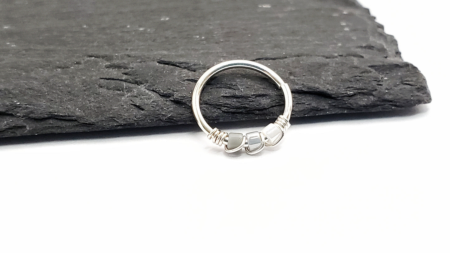 Sterling Silver Hoop for Real Piercings - Ombre Collection