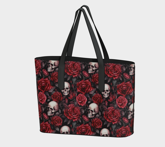 Red Roses Skull Bag