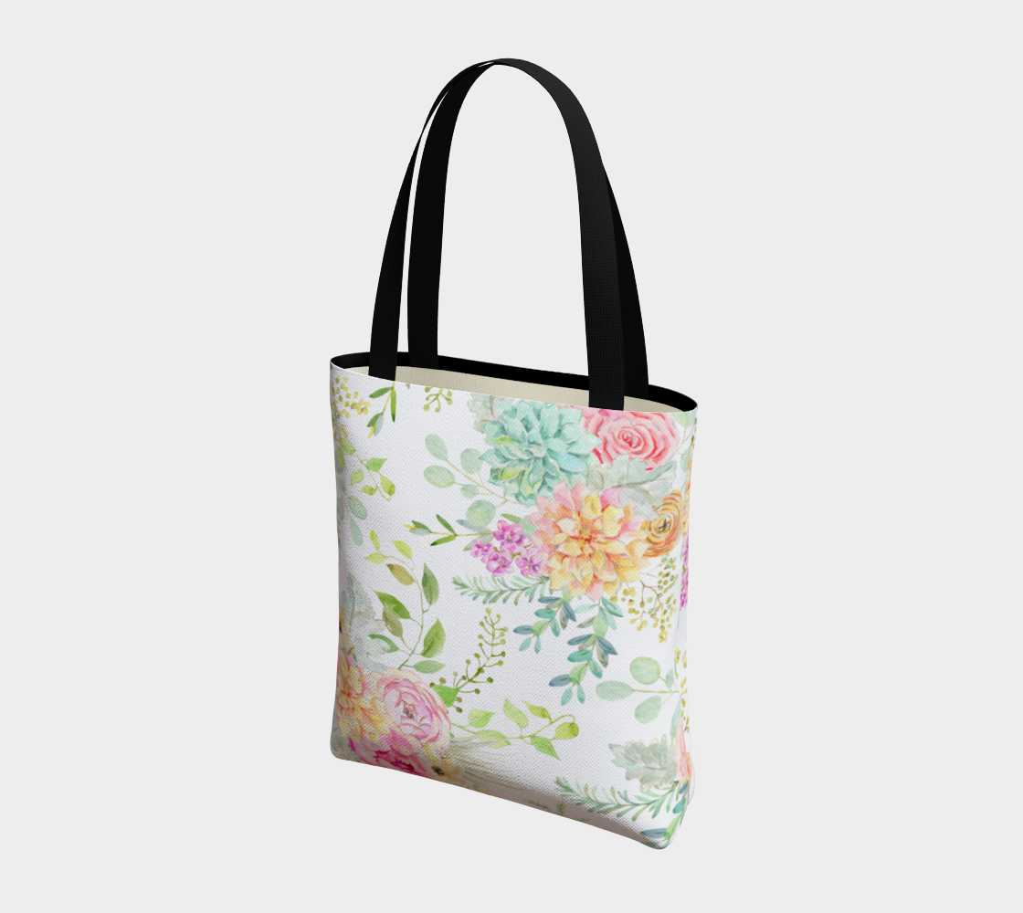Watercolor Florals Tote Bag
