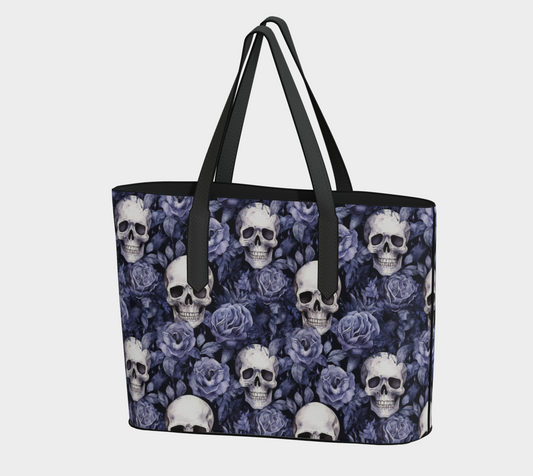 Periwinkle Skull Roses Bag