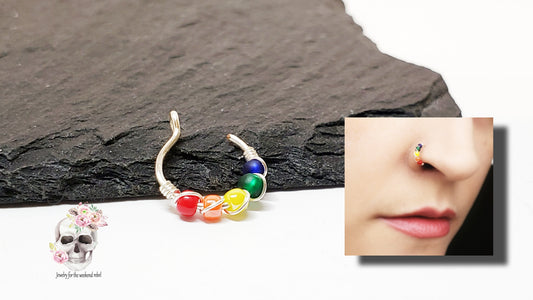 Rainbow Faux Nose Ring