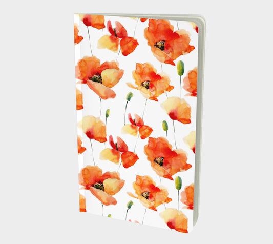 Watercolor Poppies Notebook